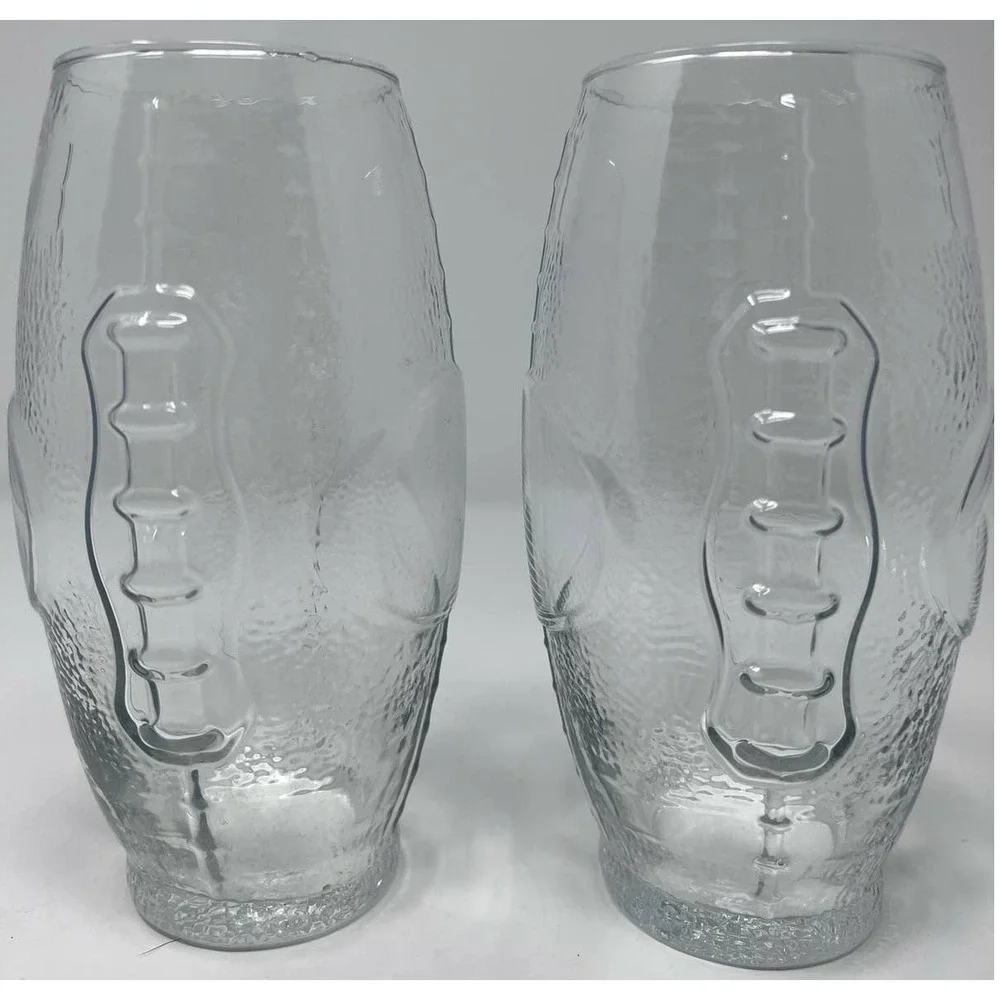 Football Shaped Textured Glass‎ 6 3/4